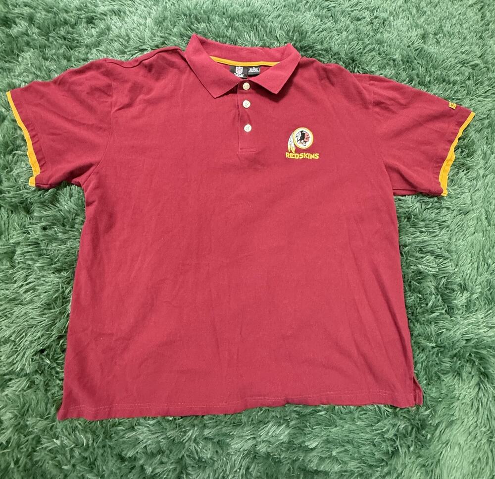 Vintage NFL Washington Redskins Polo Shirt Men's 2X Maroon Gold Team Apparel